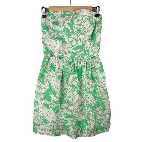 Lilly Pulitzer Chandie Strapless Dress - Glenda Beach Bash - Picture 6 of 15